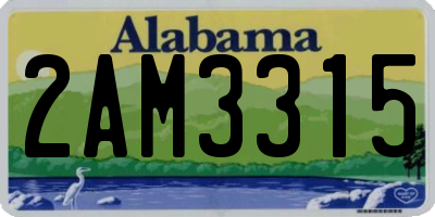 AL license plate 2AM3315