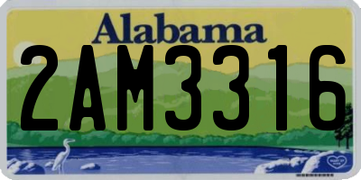 AL license plate 2AM3316