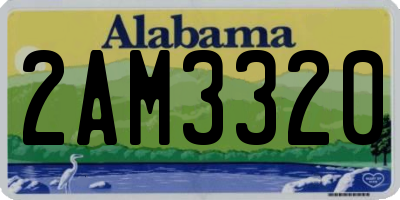 AL license plate 2AM3320