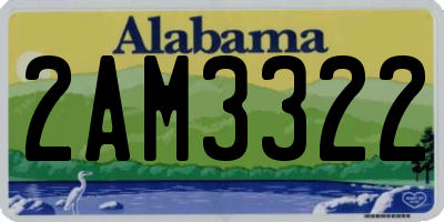 AL license plate 2AM3322