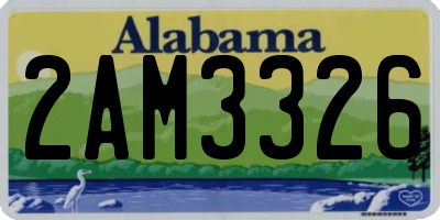 AL license plate 2AM3326