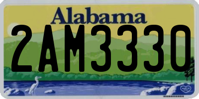 AL license plate 2AM3330