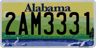 AL license plate 2AM3331