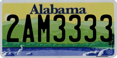 AL license plate 2AM3333