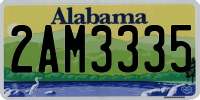 AL license plate 2AM3335