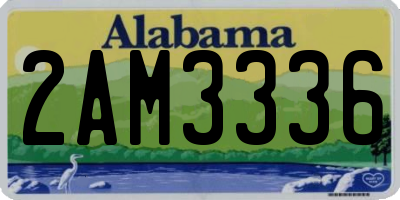 AL license plate 2AM3336