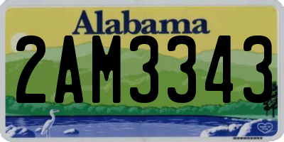 AL license plate 2AM3343