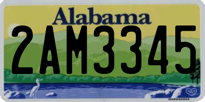 AL license plate 2AM3345