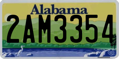 AL license plate 2AM3354