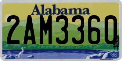 AL license plate 2AM3360