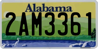 AL license plate 2AM3361