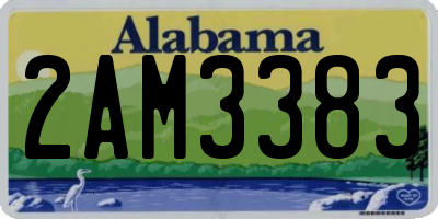 AL license plate 2AM3383