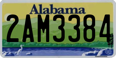 AL license plate 2AM3384