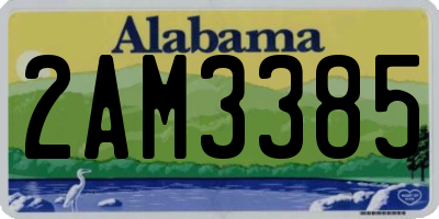 AL license plate 2AM3385