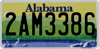 AL license plate 2AM3386