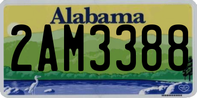 AL license plate 2AM3388