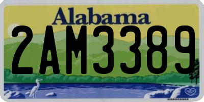 AL license plate 2AM3389