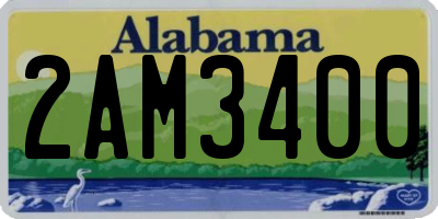 AL license plate 2AM3400