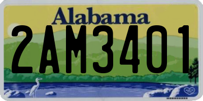 AL license plate 2AM3401