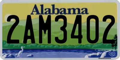 AL license plate 2AM3402