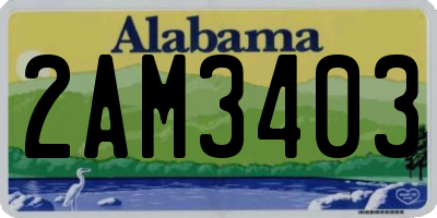 AL license plate 2AM3403