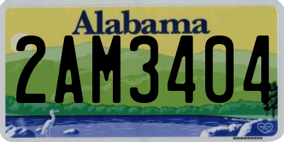 AL license plate 2AM3404
