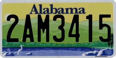 AL license plate 2AM3415