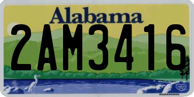 AL license plate 2AM3416