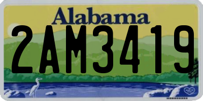 AL license plate 2AM3419