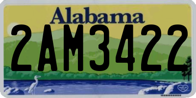 AL license plate 2AM3422