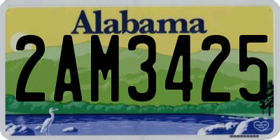 AL license plate 2AM3425