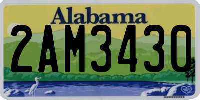 AL license plate 2AM3430