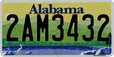 AL license plate 2AM3432