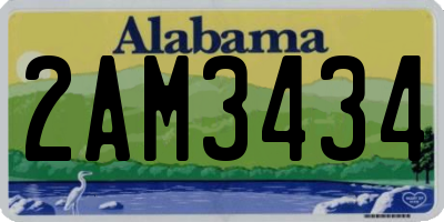 AL license plate 2AM3434