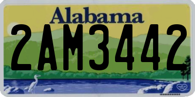 AL license plate 2AM3442