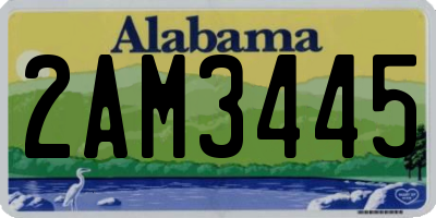 AL license plate 2AM3445