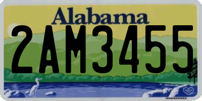 AL license plate 2AM3455