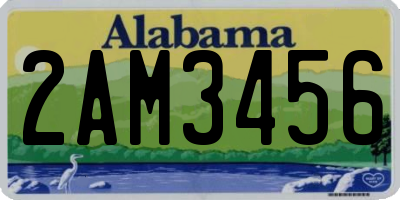 AL license plate 2AM3456