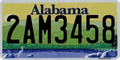 AL license plate 2AM3458