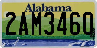 AL license plate 2AM3460