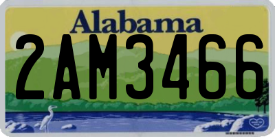 AL license plate 2AM3466