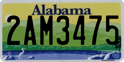 AL license plate 2AM3475