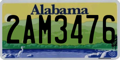 AL license plate 2AM3476