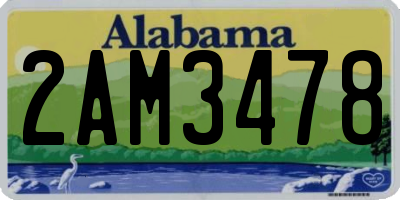 AL license plate 2AM3478