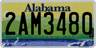 AL license plate 2AM3480