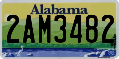 AL license plate 2AM3482