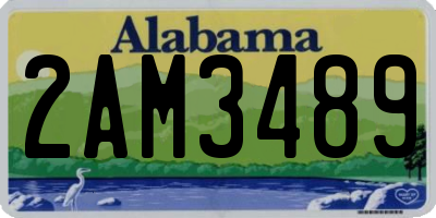 AL license plate 2AM3489
