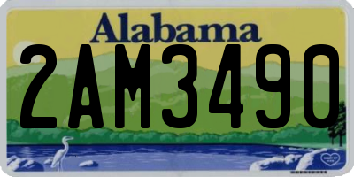 AL license plate 2AM3490