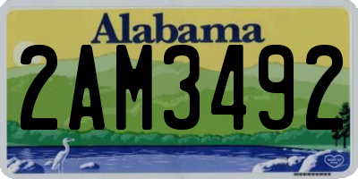 AL license plate 2AM3492
