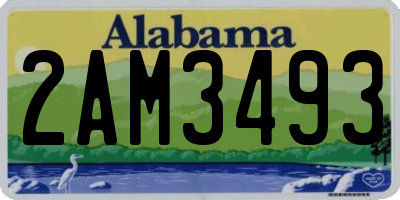 AL license plate 2AM3493